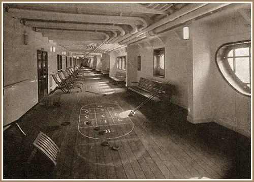 Third Class Enclosed Promenade on the SS Conte di Savoia.
