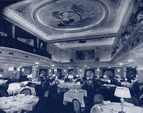 Cabin Class Dining Room on the SS Washington.