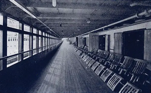 Tourist Class Sheltered Promenade Deck on a USL Liner.