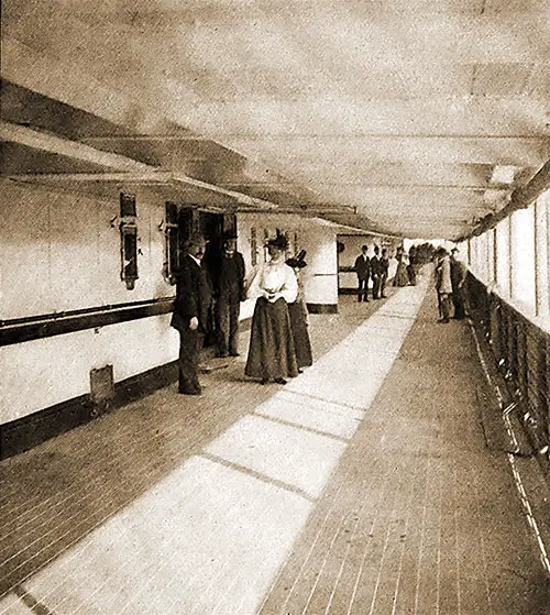 Passengers Gather on the Promenade Deck of the Kaiser Wilhelm der Grosse (1897).