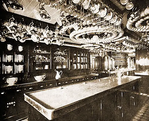 First Cabin Pantry on the Kaiser Wilhelm der Grosse (1897).