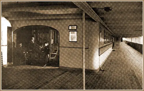 Partial View of The Upper Promenade Deck on the SS Amerika.