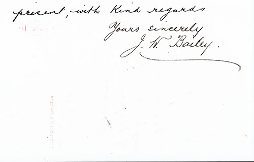 J. W. Bailey Correspondence, RMS Saxonia, 7 March 1907, Page 3 of 3.