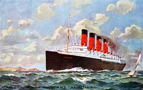 Cunard Quadruple Screw Turbine Steamer RMS Mauretania.