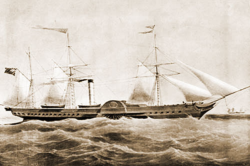 The First Cunarder: A Paddlewheel Steamer SS Britannia.