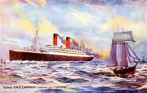 Cunard RMS Carmania (Turbine) and Caronia.