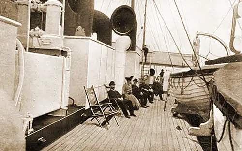 View of the Upper Promenade Deck of The RMS Ultonia.