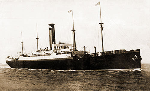The RMS Saxonia Shown at Sea.