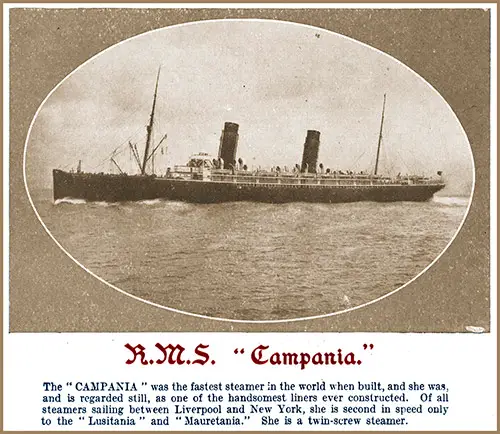 The RMS Campania (1893) of the Cunard Line.
