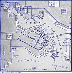 Map of Baltimore Harbor, 1892.