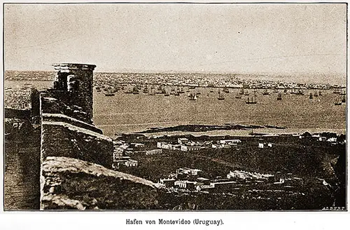 Looking Out onto the Montevideo, Uruguay Harbor.