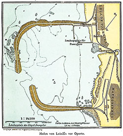 Map of the Port of Leixões in Front of Oporto.