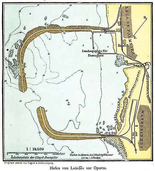 Map of the Port of Leixões in Front of Oporto.