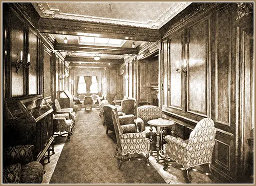 Forward Portion of First Class Smoking Room on the RMS Lusitania.