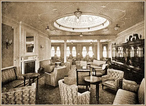 RMS Lusitania First Class Writing Room and Library.