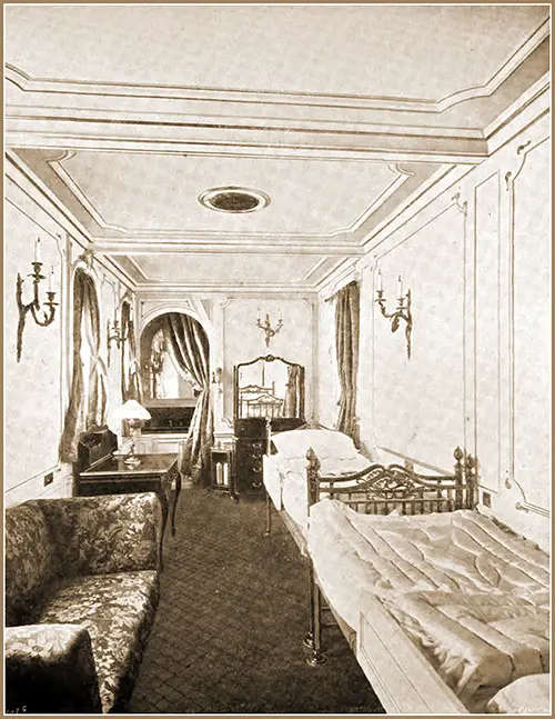One of the En Suite Bedrooms on the RMS Lusitania.