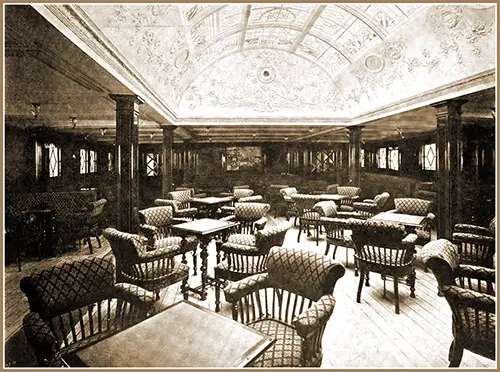 RMS Lusitania Second Class Smoking Room.