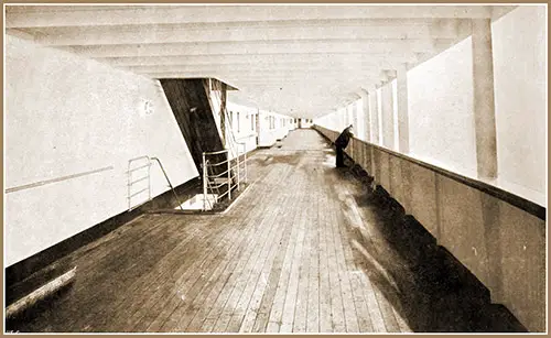 View of Lusitania's Promenade Deck.