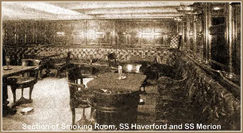 Section of the Smoking Room on the American Line SS Haverford and SS Merion.