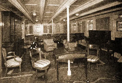 Library and Reading Room on the SS Finland, SS Kroonland, SS Vaderland, or SS Zeeland.
