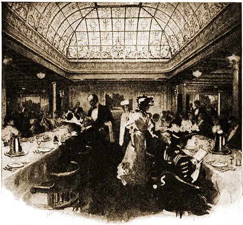First Class Dining Room on the SS Finland, SS Kroonland, SS Vaderland, or SS Zeeland.