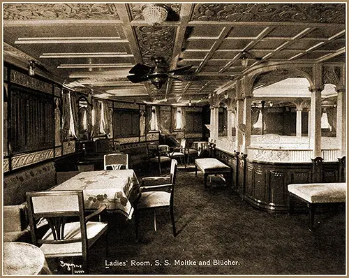 Ladies Room, SS Molke and Blücher of the Hamburg-American Line.