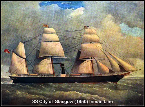The SS City of Glasgow (1850) of the Inman Line.