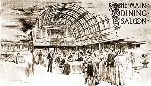 The Main Dining Saloon, City of New York, Inman Line.