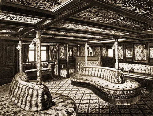 Saloon Class Drawing Room on the SS New York and SS Paris of the American Line.