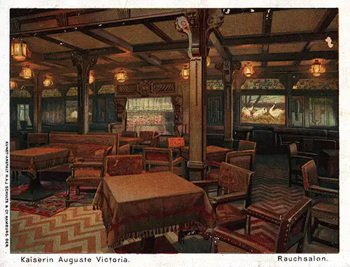 Smoking Room on the SS Kaiserin Auguste Victoria.