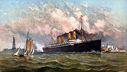 GGA Image ID # 1ffc08a1c5 The Speedy SS Deutschland (1899) Leaving New York Harbor c1901.