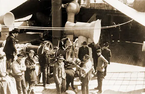 Emigrants on the Steerage Deck of the SS Friedrich der Grosse of the Norddeutscher Lloyd, ca. 1910.