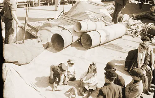 Steerage Children at Play on the Deck of the SS Friedrich der Grosse, ca. 1910.