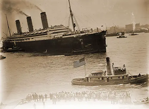 The SS Imperator of the Hamburg-American Line Approaching Their Pier in New York, 19 June 1913.