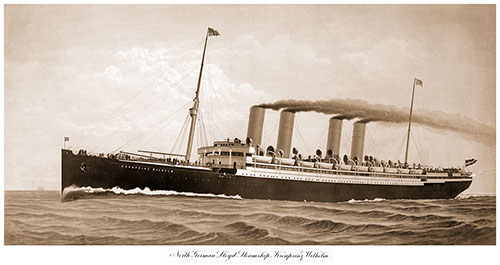 North German Lloyd Steamship SS Kronprinz Wilhelm Under Steam at Sea, 23 June 1902.