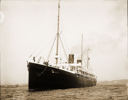 View from the Bow of the SS La Touraine (1891) of the CGT French Line, 1 October 1892.