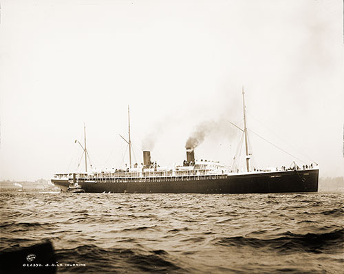 Starboard View of the SS La Touraine (1891) of the CGT French Line, 1 October 1892.