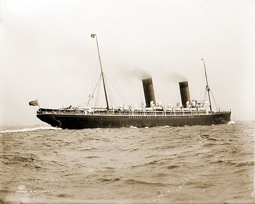 RMS Lucania of the Cunard Line On the High Seas, 28 July 1894.