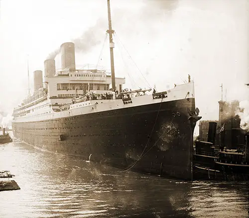 The RMS Majestic Docked at its New York Pier circa 1925.