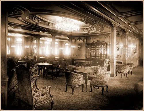 First Class Lounge on the RMS Olympic, 1911.