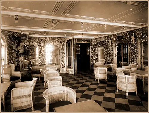 The Palm Court on the RMS Olympic, 1911.