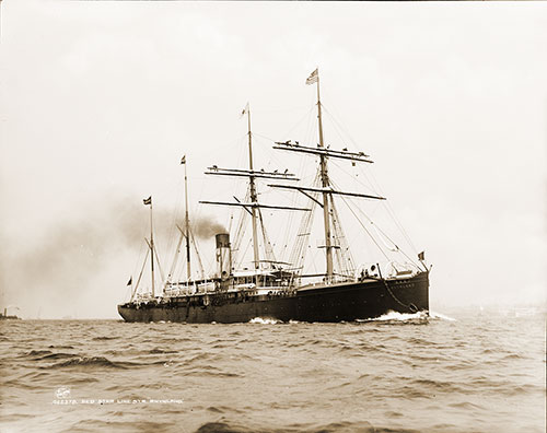 Red Star Line Steamer SS Rhynland (1879) at Sea, c1890-1995.