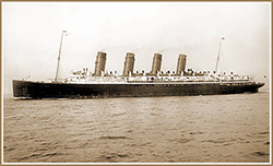 The RMS Mauretania circa 1910.