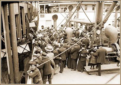 Scandinavians on the Deck of the SS United States of the Scandinavian-American Line, 10 June 1904.