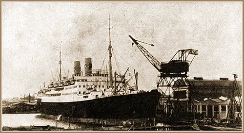 SS Gripsholm of the Swedish American Line Docked at Pier.