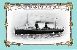 SS La Touraine of the CGT French Line. SS La Touraine Dinner Menue, 13 October 1906.