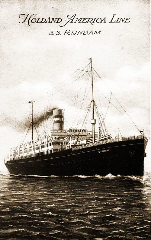 TSS Ryndam (Rijndam) (1901) of the Holland-America Line.