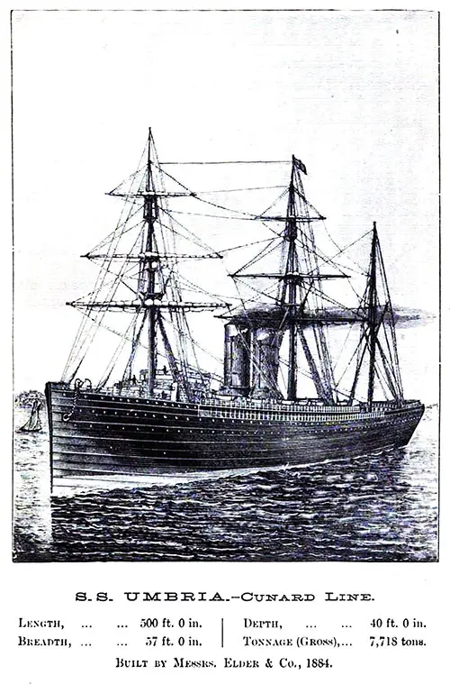 SS Umbria of the Cunard Line, Built by Messrs. Elder & Co., 1884. Modern Shipbuilding, 1884.