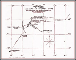 Chart No. 2 Shows the Positions of Ice and Other Ships in the Vicinity of the Titanic the Night It Sank.