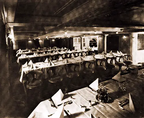 Prinz Friedrich Wilhelm Second Cabin Dining Saloon. North German Lloyd Bulletin, July 1908.